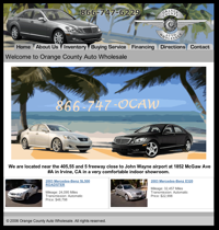 Orange County Auto Wholesale's Website